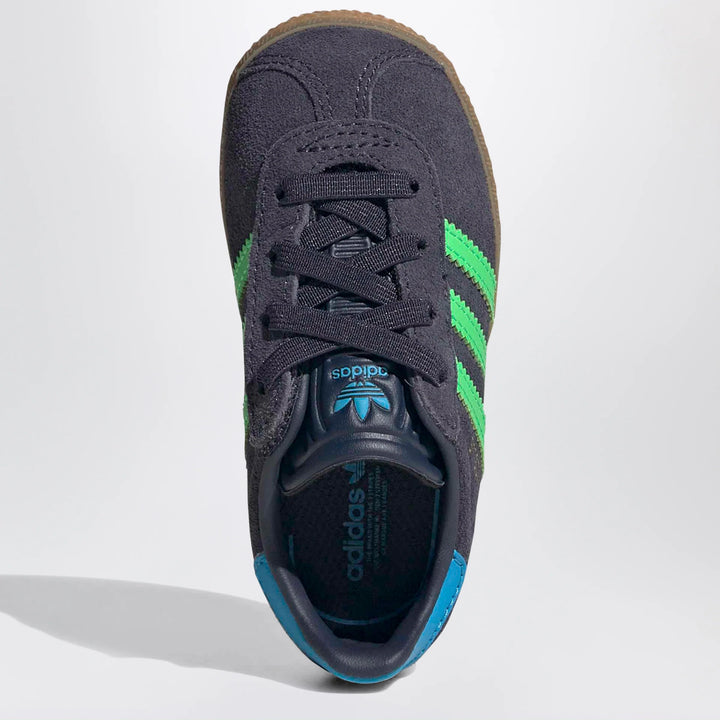 adidas Originals - Blue/green Gazelle trainers with elastic laces