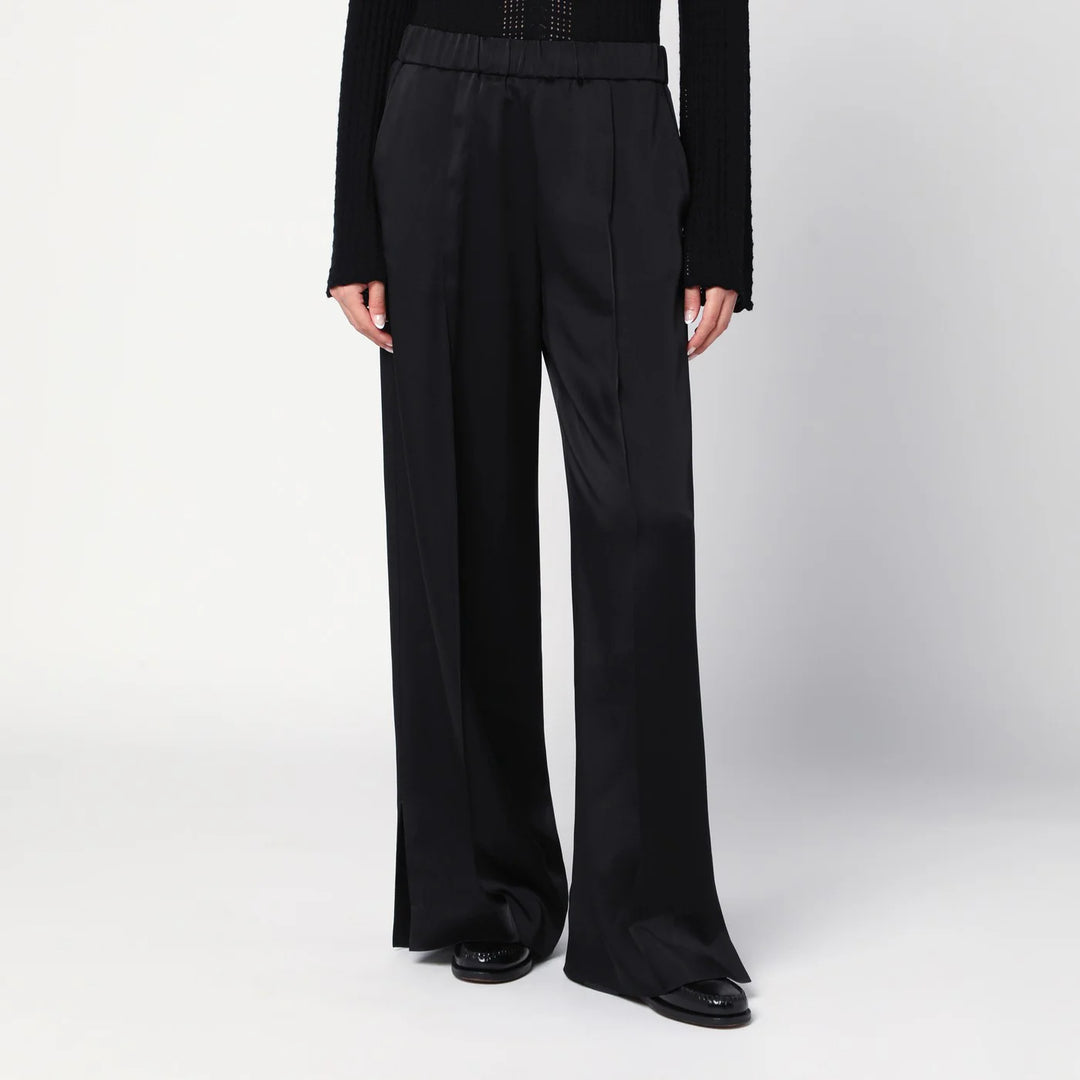 Jil Sander - Black satin palazzo pants