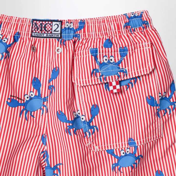 MC2 Saint Barth - Striped swimsuit with crabs