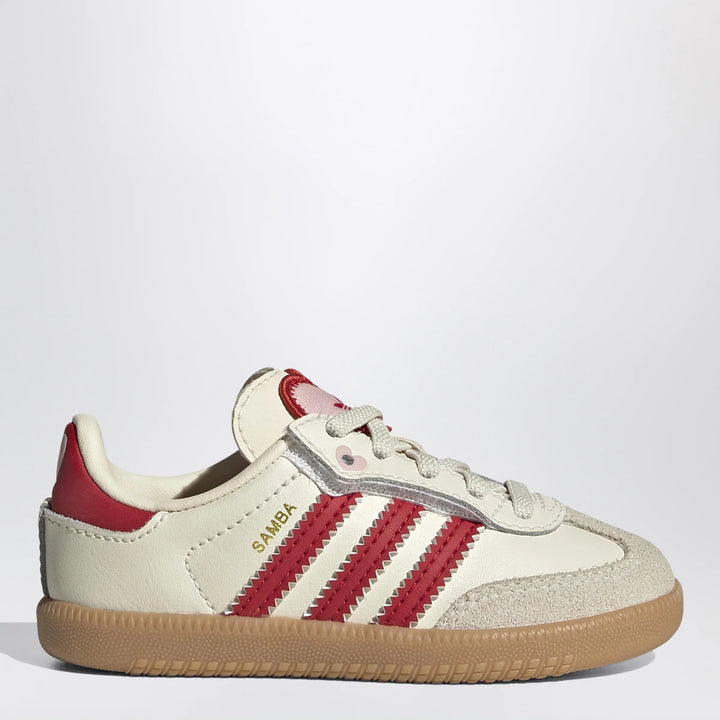 adidas Originals - Cream White/Better Scarlet/Gum Samba trainers with elastic laces