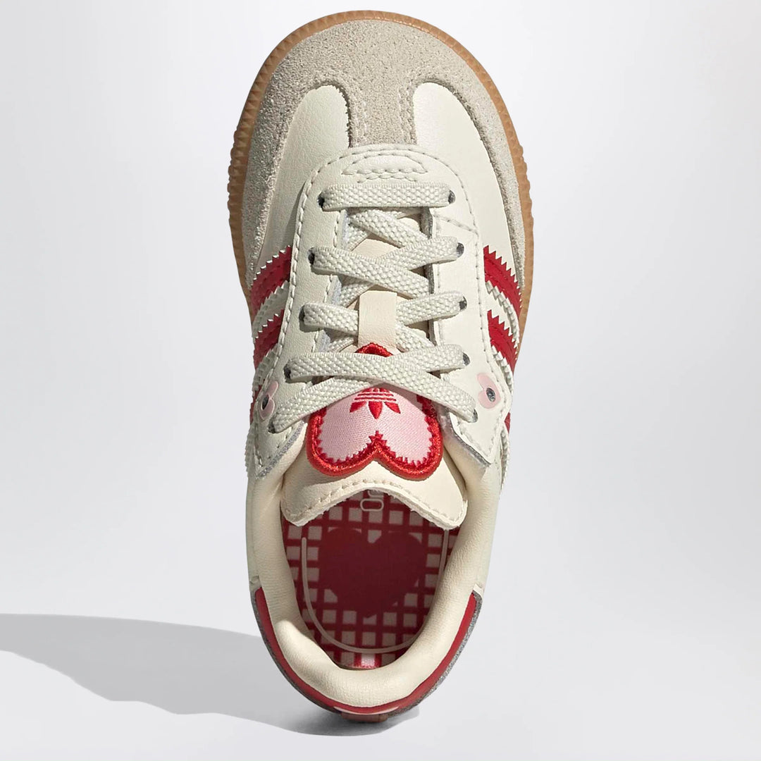 adidas Originals - Cream White/Better Scarlet/Gum Samba trainers with elastic laces