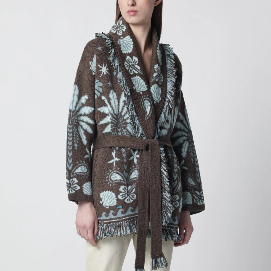 Alanui - Echoes Of The Island brown/aquamarine cardigan