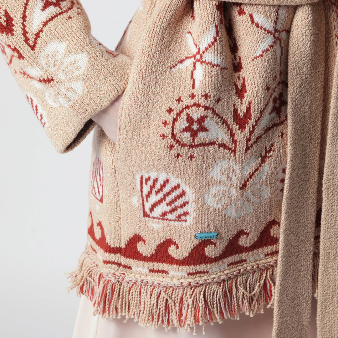 Alanui - Echoes Of The Island sand-colored cardigan