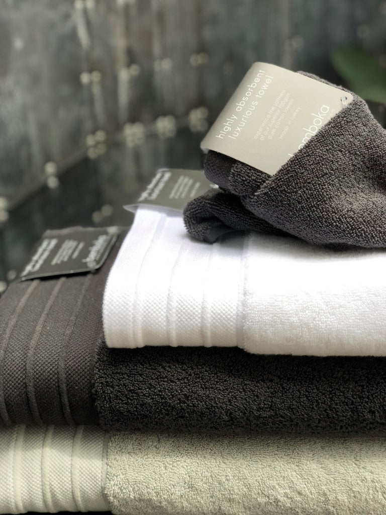 Bemboka Toweling 纯棉浴巾 - 提花灰色