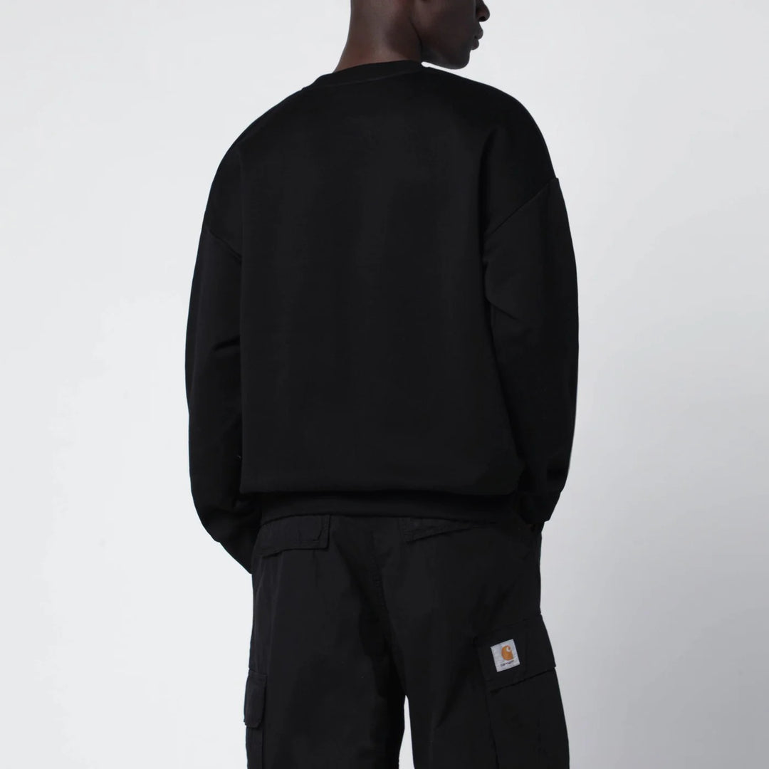 TATRAS - Black cotton sweatshirt with embroidered logo