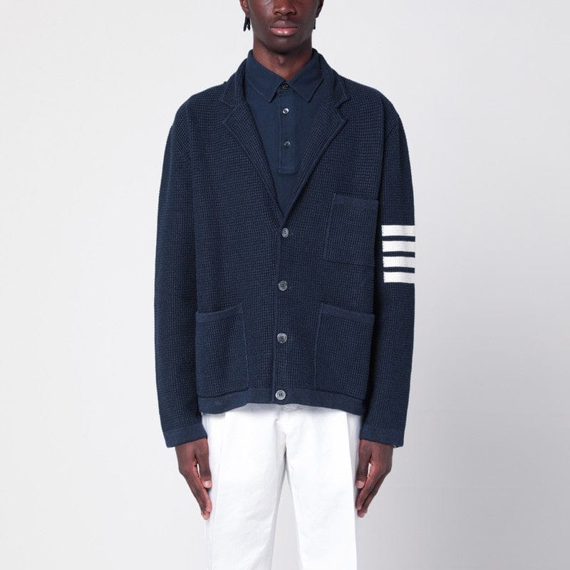 Shirts & Tops Thom Browne - Blue linen blend cardigan - 4 Brand