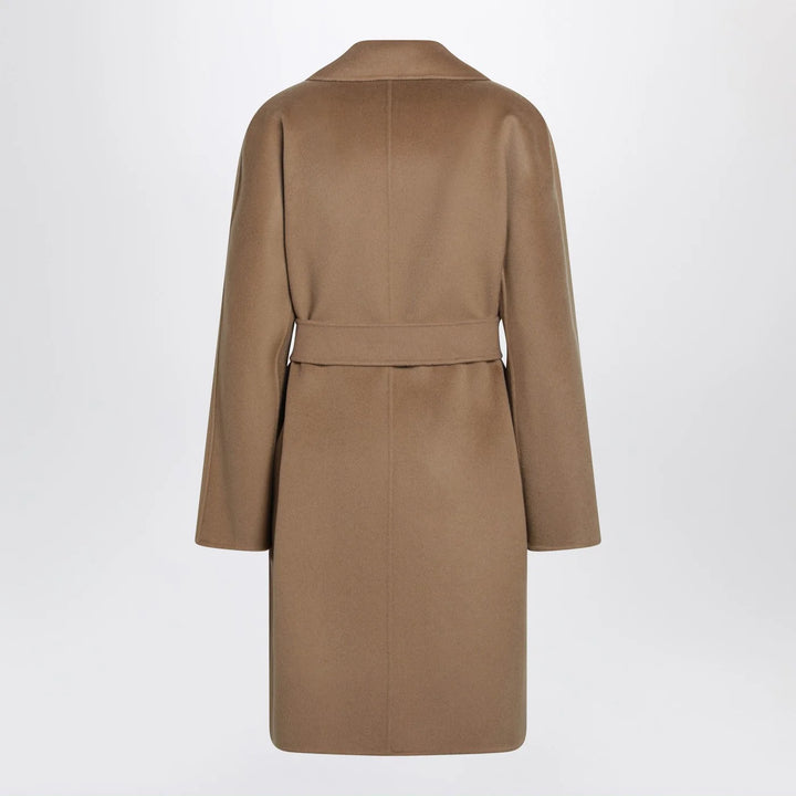 Max Mara Studio - Camel wrap coat in cashmere and wool