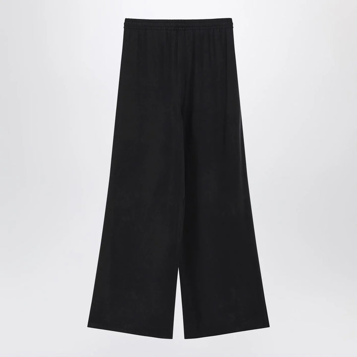 Max Mara - Wide-leg blue silk trousers