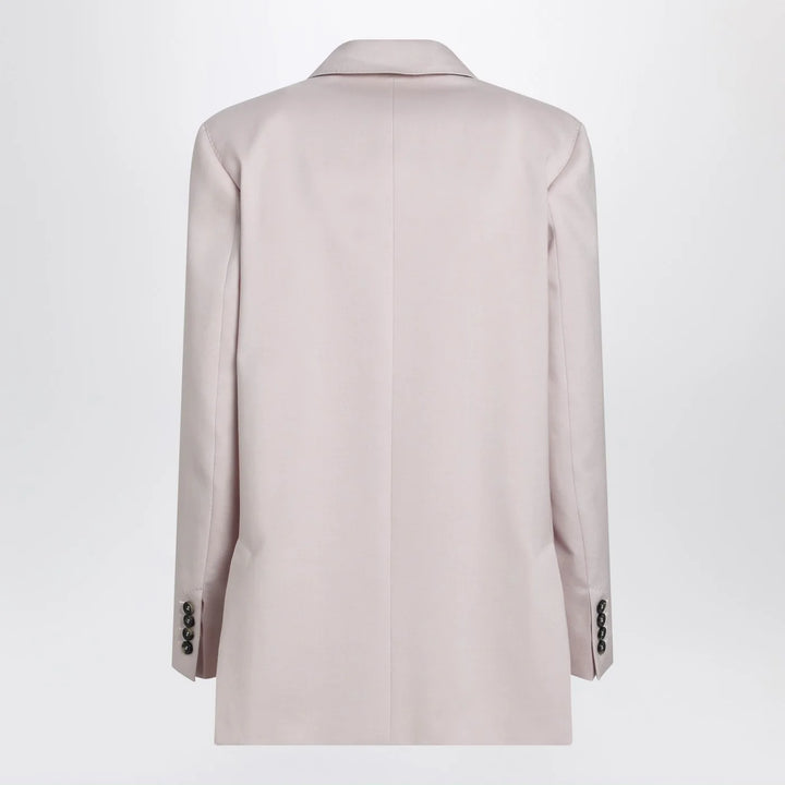 Max Mara - Dusty beige double-breasted wool-blend jacket