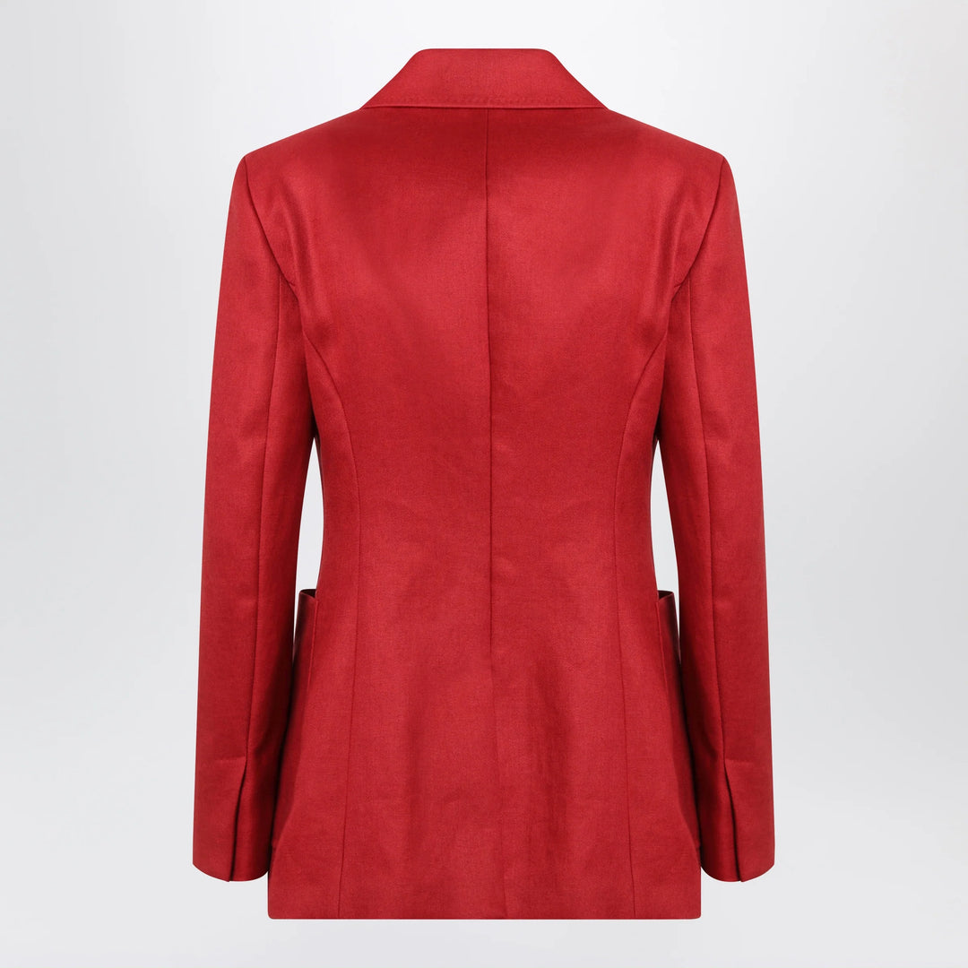 Max Mara - Semi-fitted single-breasted blazer in red linen