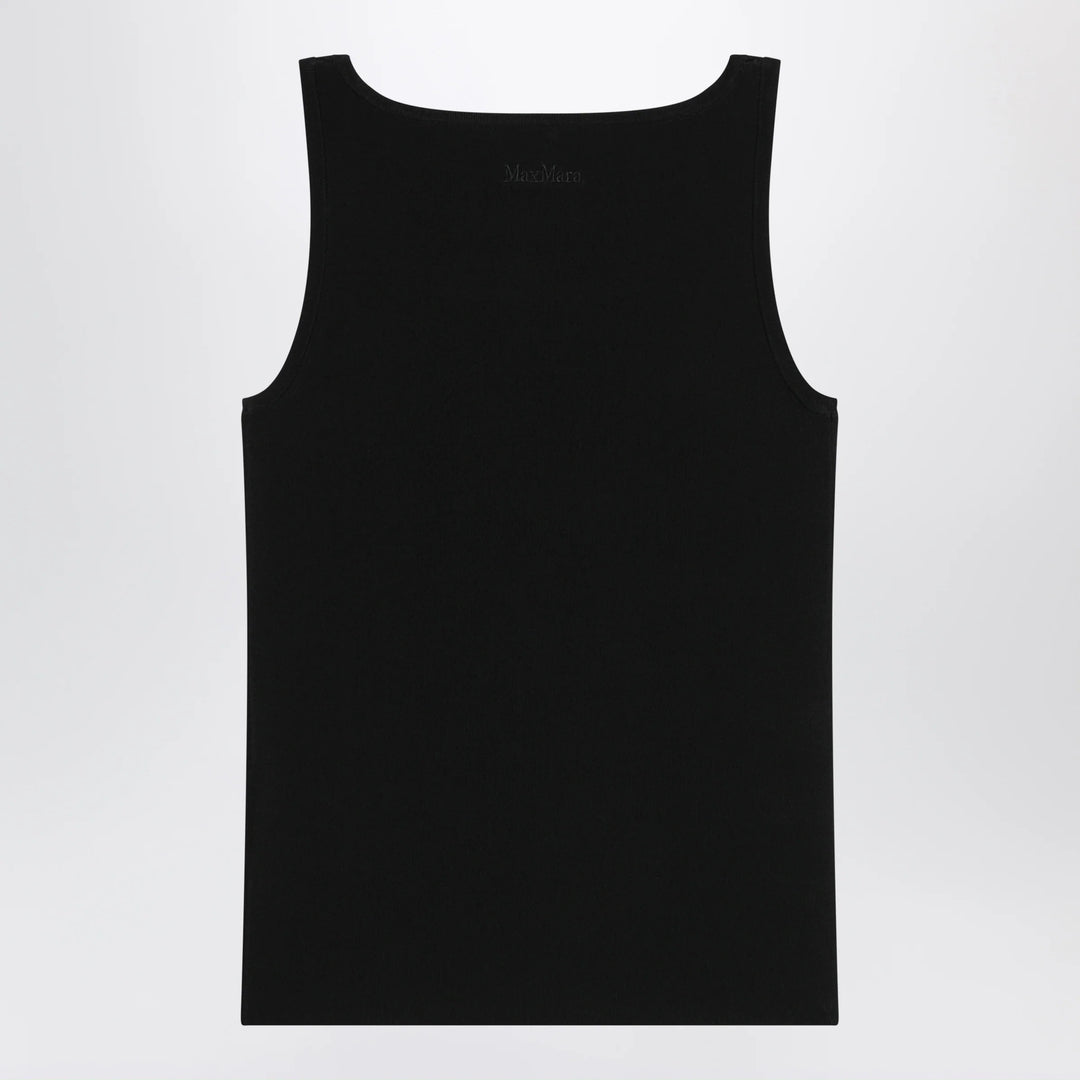 Max Mara - Sleeveless viscose crêpe knit top in black
