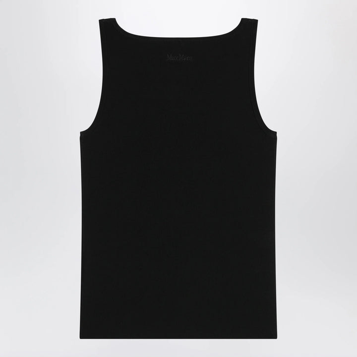 Max Mara - Sleeveless viscose crêpe knit top in black
