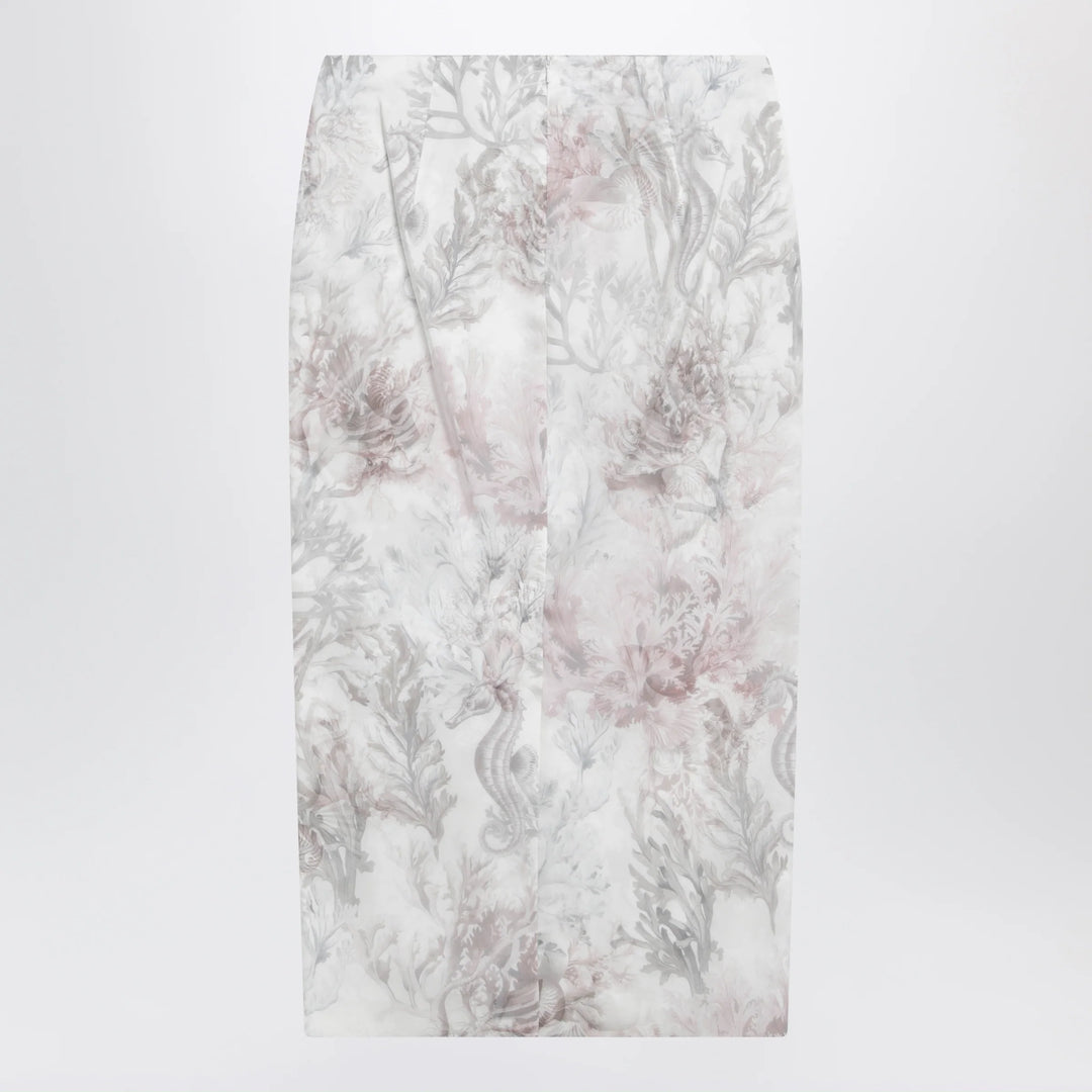 Max Mara - Pencil skirt in printed gabardine and organza