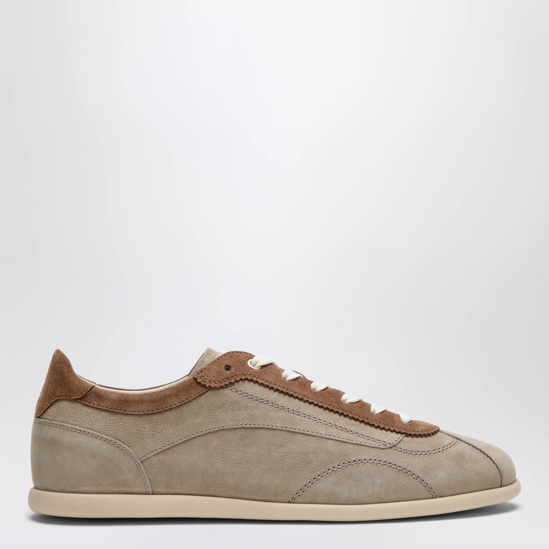 Brunello Cucinelli - Beige low-top suede lace-up sneakers