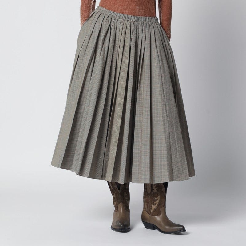 Skirts 6397 - Checked pleated midi skirt - S Brand