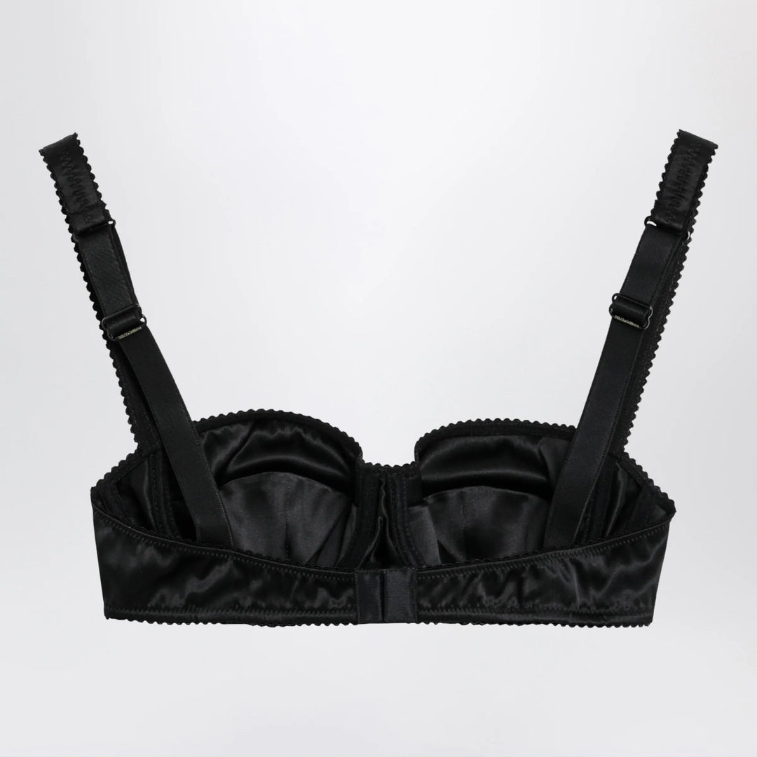 Dolce&amp;Gabbana - Balconette bra in stretch silk satin, black Brand Apparel &amp; Accessories