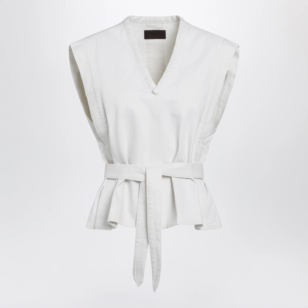 LEMAIRE - White Chasuble shirt in bleached denim
