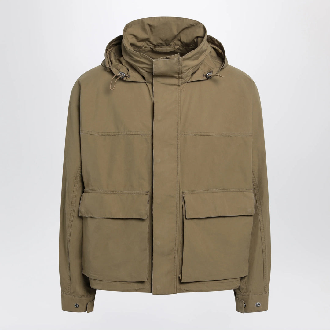 LEMAIRE - Short hooded parka in khaki cotton