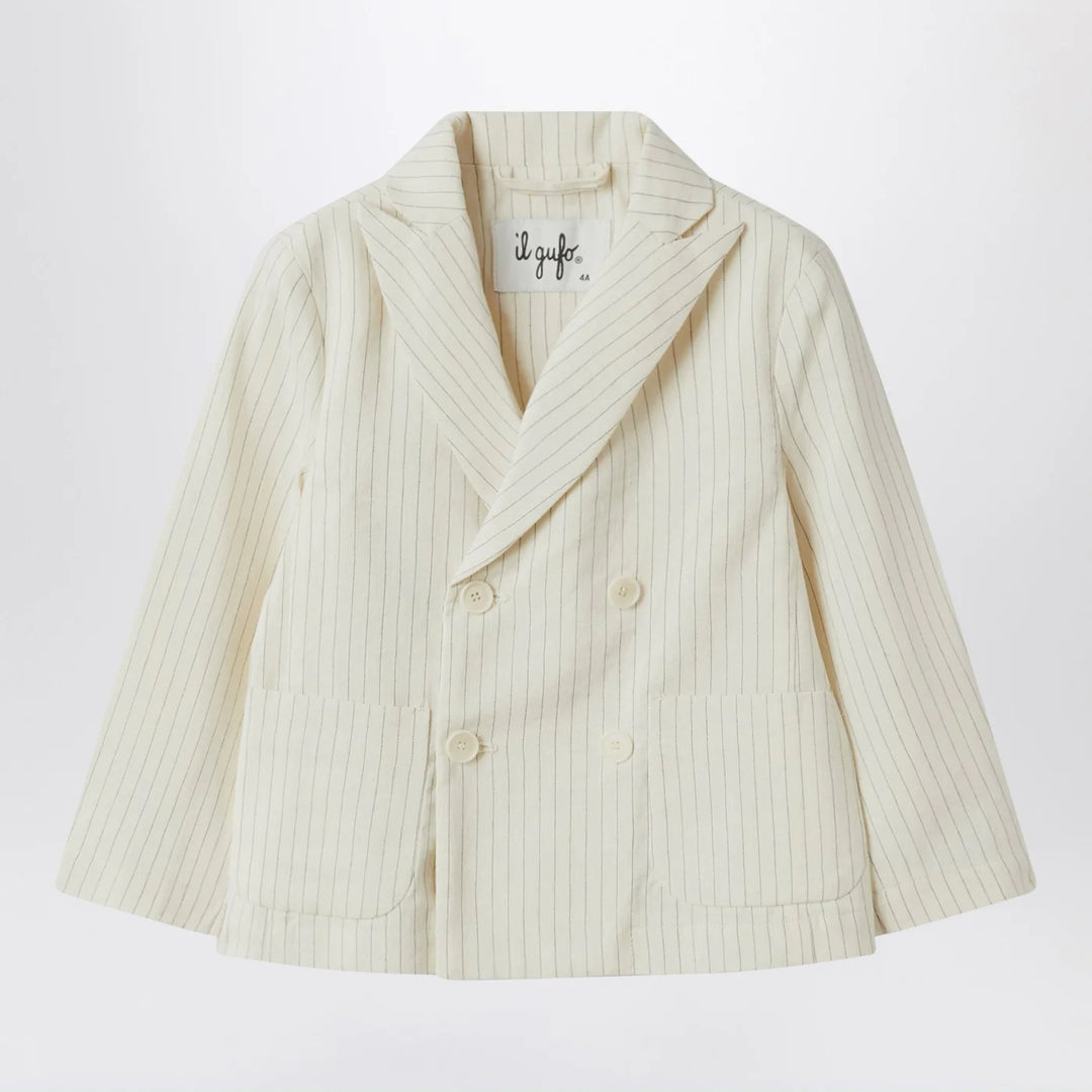 Il Gufo - Double-breasted jacket in pinstriped cotton
