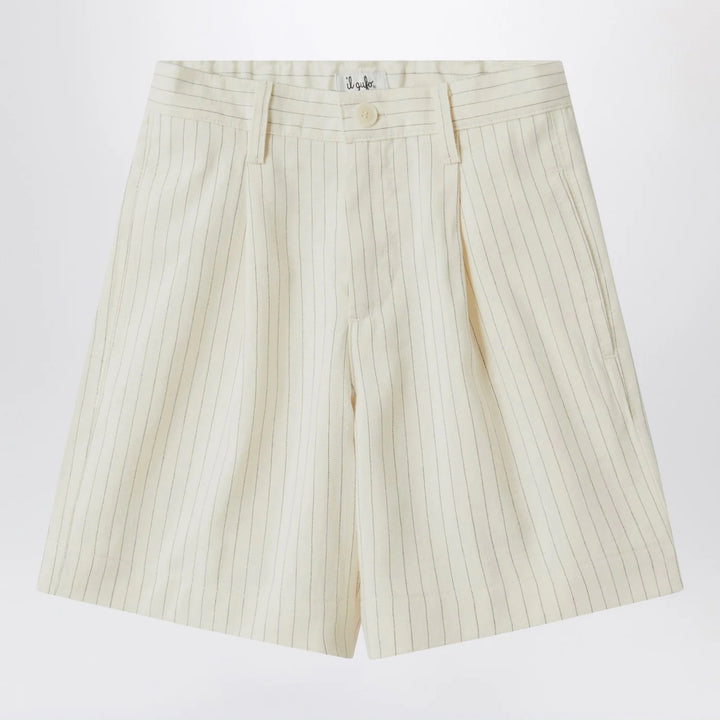 Il Gufo - Pinstriped cotton Bermuda shorts