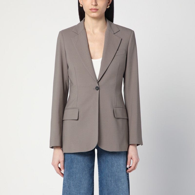 Coats & Jackets Erika Cavallini - Single-breasted jacket in taupe colour - 40 IT Brand