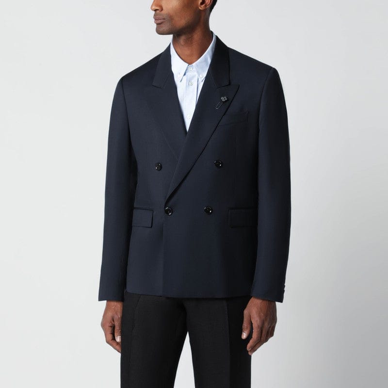 Coats & Jackets Lardini - Blue double-breasted wool jacket - 54 IT Brand