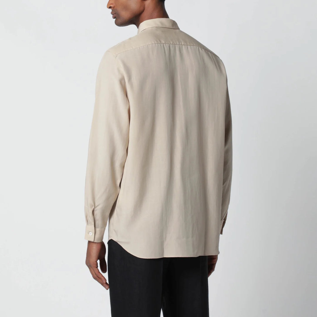 Lardini - Beige linen-blend shirt