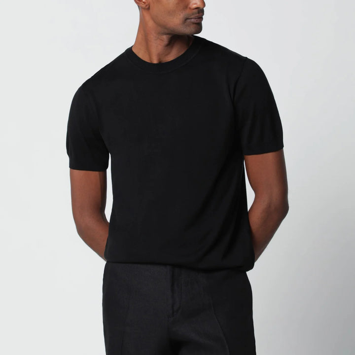 Lardini - Black wool-blend knit