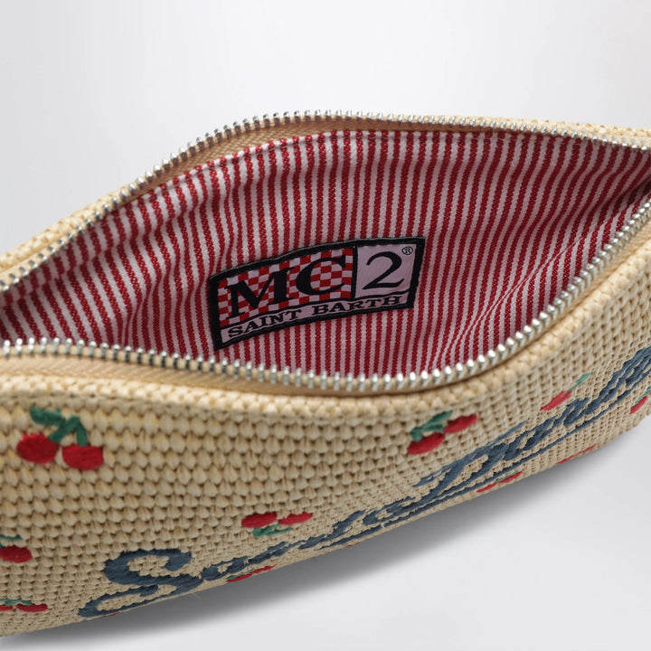MC2 Saint Barth - Raffia Pouch with Cherry Embroidery