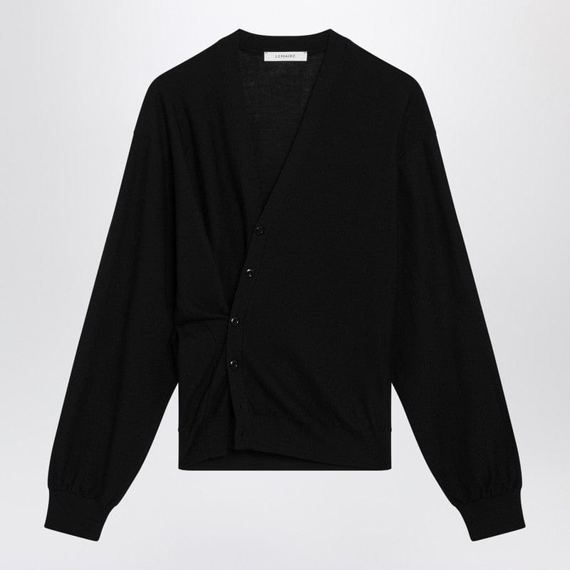 Shirts & Tops LEMAIRE - Black asymmetric wool-blend cardigan - S Brand