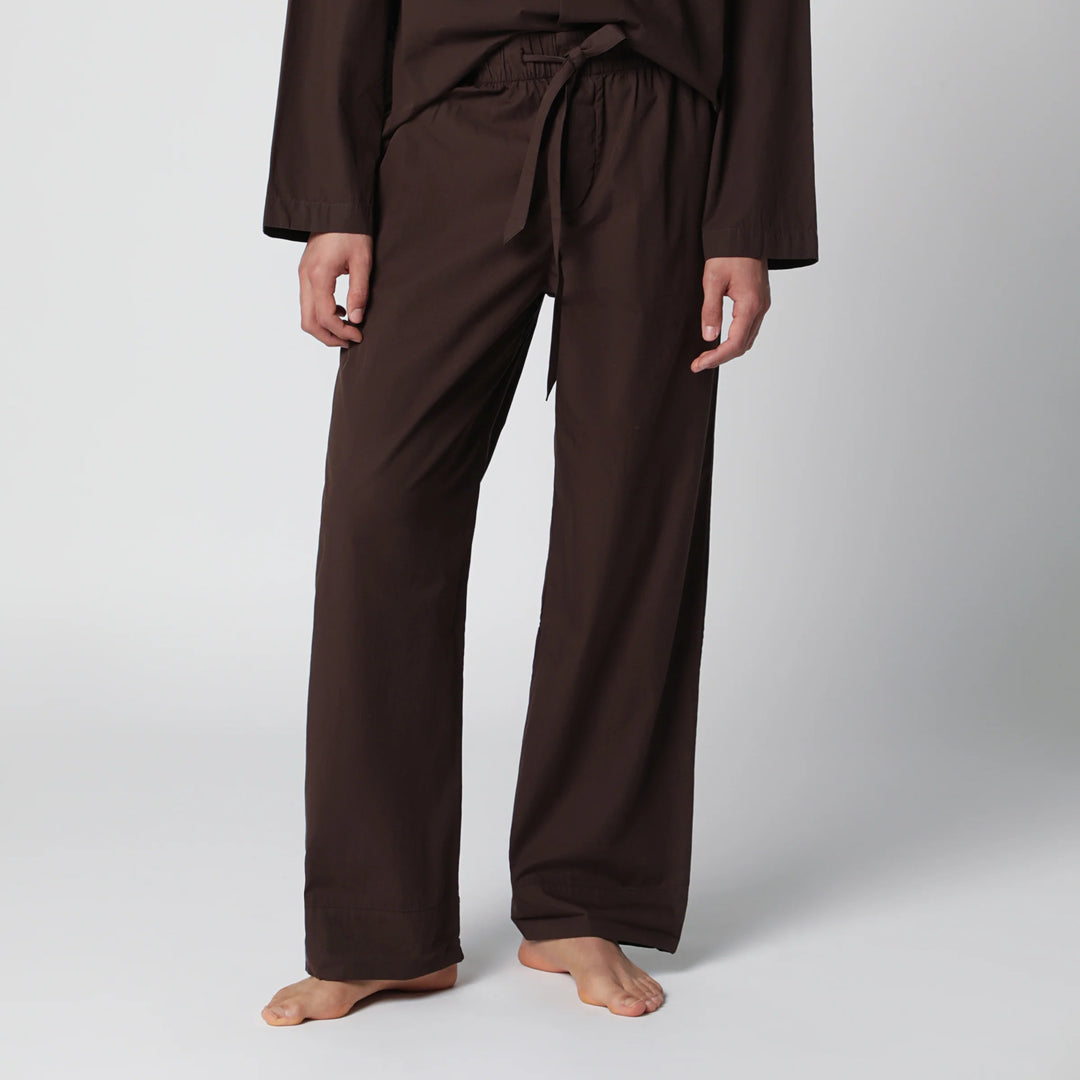 Tekla - Brown cotton pajama trousers