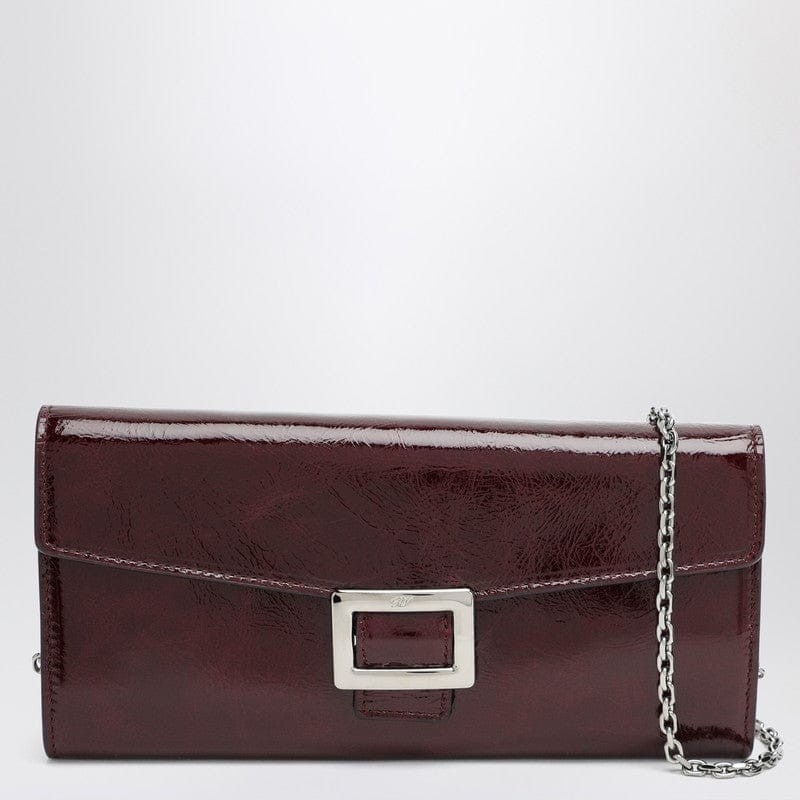 Wallets & Money Clips ROGER VIVIER - Belle Vivier dark violet patent leather wallet with chain - One size Brand