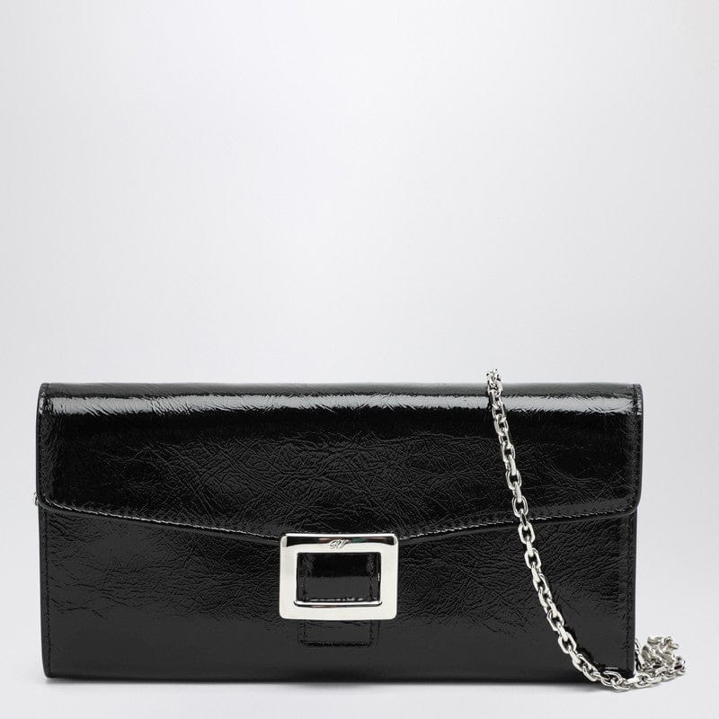 Wallets & Money Clips ROGER VIVIER - Belle Vivier black patent leather wallet with chain - One size Brand