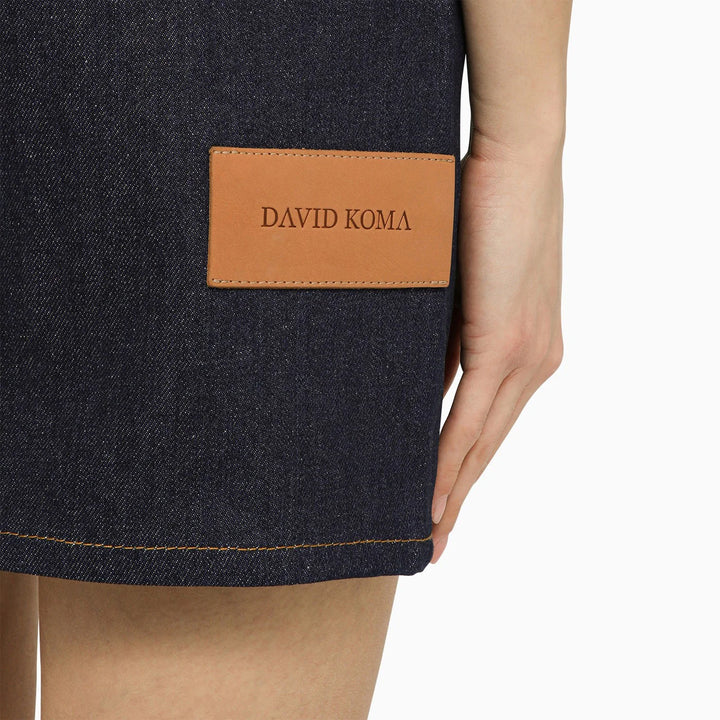 David Koma - Blue denim mini dress with mirrors