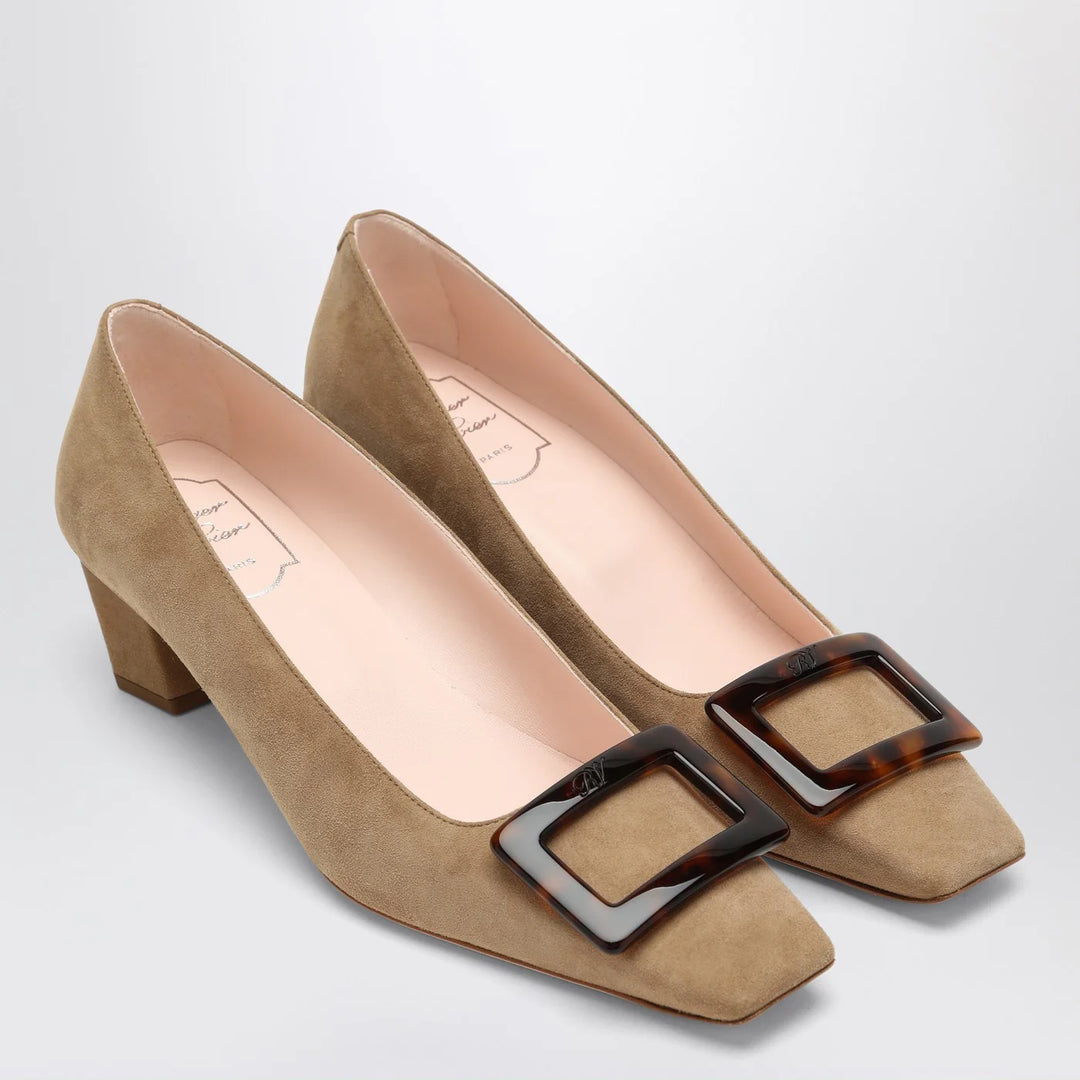 ROGER VIVIER - Belle Vivier tobacco suede Décolletté