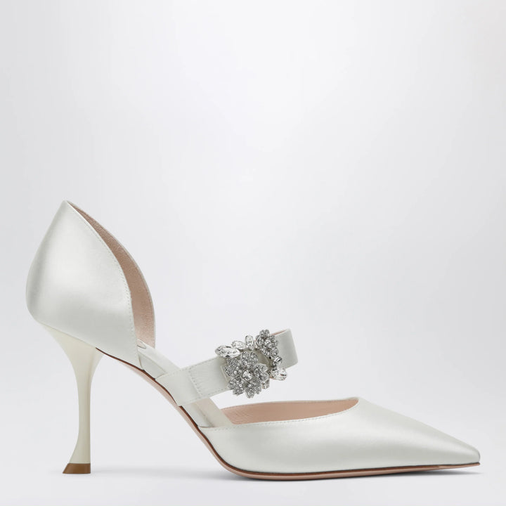 ROGER VIVIER - Mary Jane Dorsay Efflorescence in Light Blue Satin