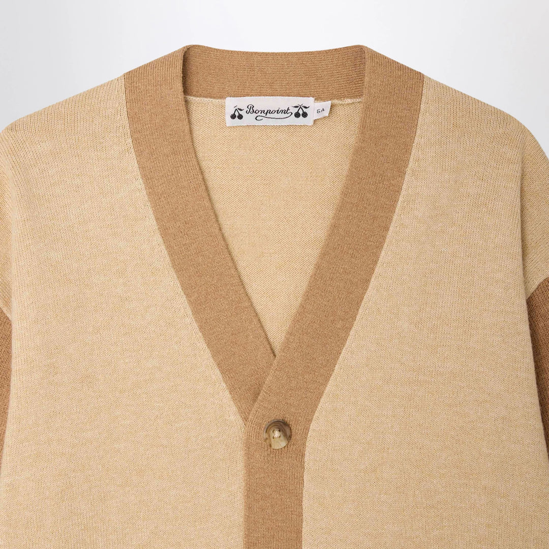 Bonpoint - Edouard beige cotton and cashmere cardigan
