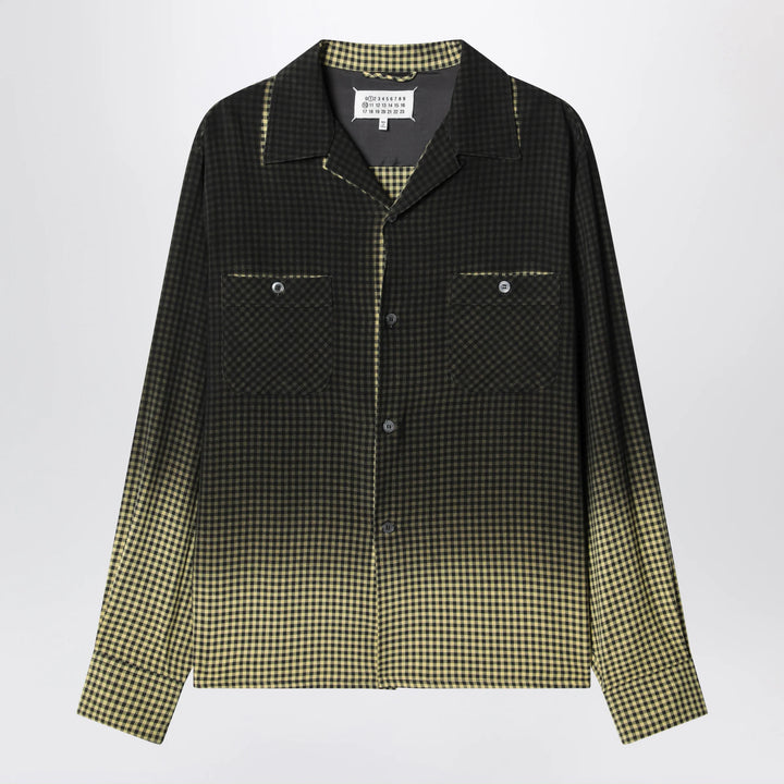 Maison Margiela - Gradient check viscose shirt in yellow and black