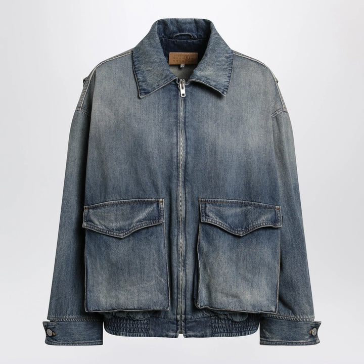 MM6 Maison Margiela - Blue denim jacket with flap pockets