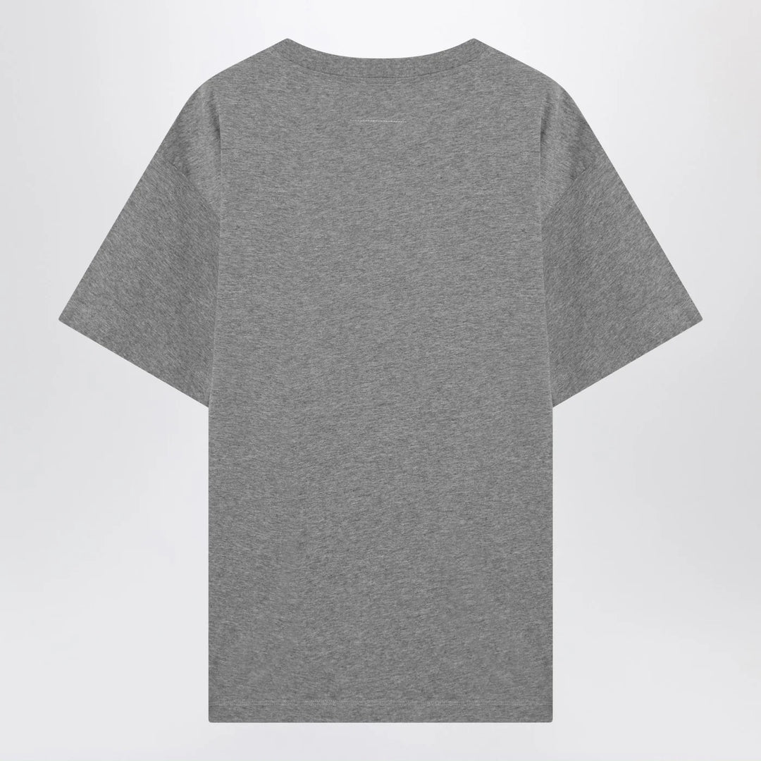 MM6 Maison Margiela - Grey mélange cotton T-shirt with gloves