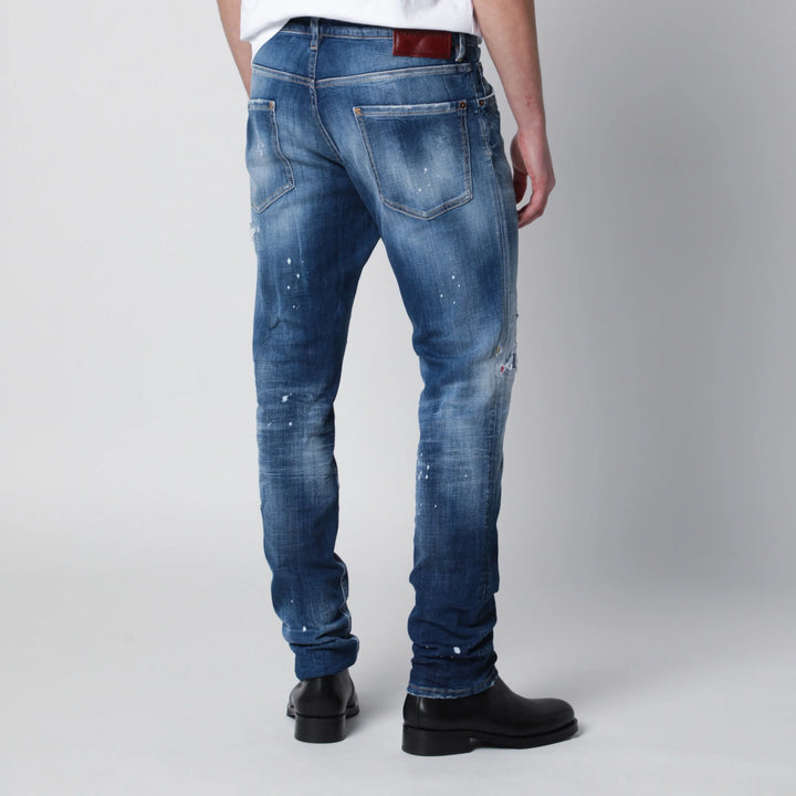 Dsquared2 - Slim Washed Blue Jeans with Rips