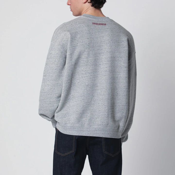 Dsquared2 - Grey mélange sweatshirt with logo embroidery