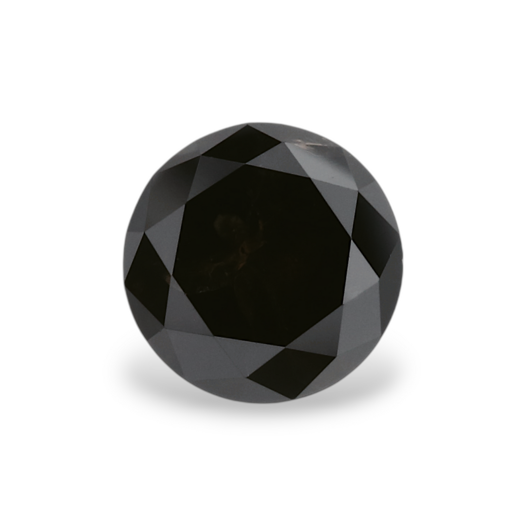1.14 Carat Natural Black Round Diamond GIA
