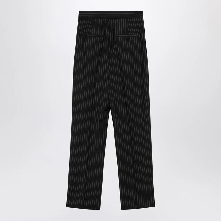 Max Mara - Black pinstriped wool trousers