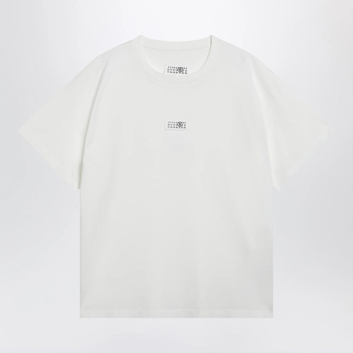 MM6 Maison Margiela - White cotton T-shirt with Numeric logo