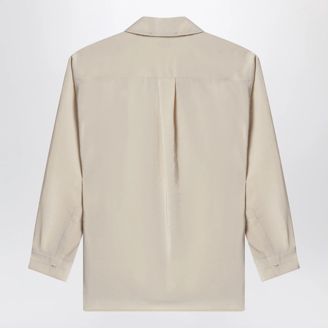 LEMAIRE - Light beige smooth silk-blend shirt