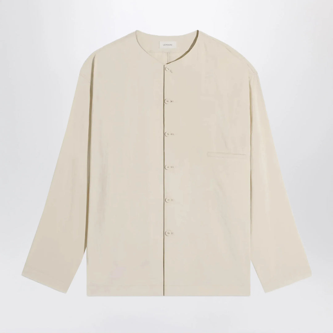 LEMAIRE - Light beige silk-blend shirt
