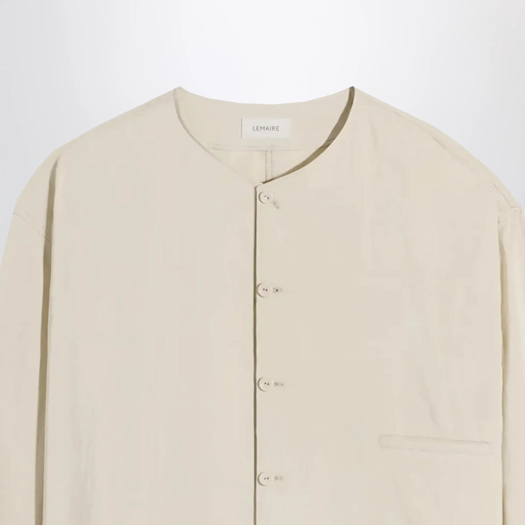 LEMAIRE - Light beige silk-blend shirt Brand Apparel &amp; Accessories > Clothing > Shirts &amp; Tops