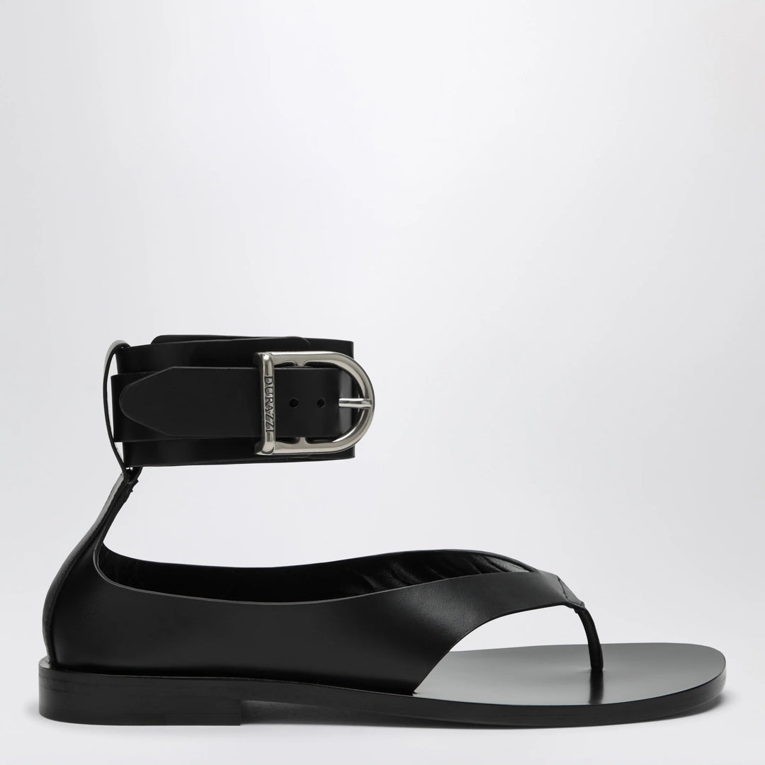 Durazzi Milano - Black Sandals With Ankle Strap Closure
