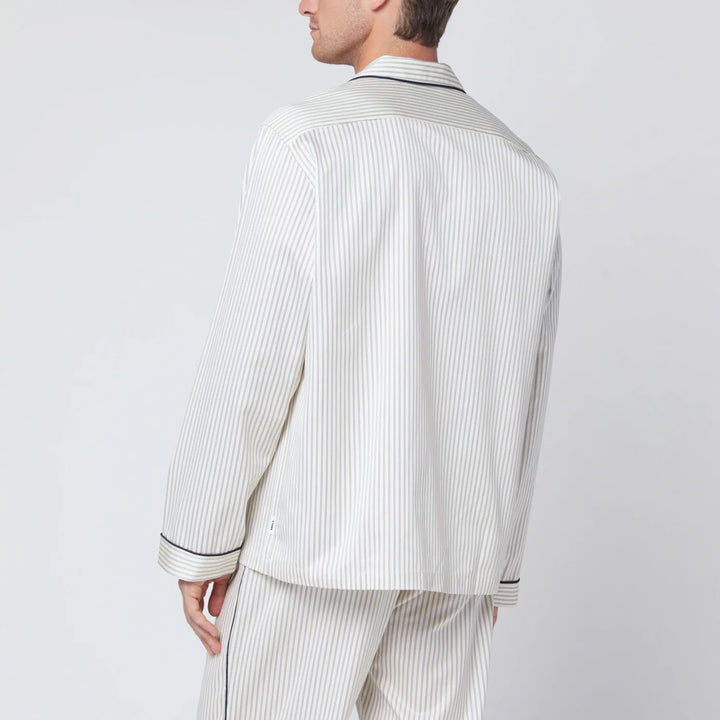 Tekla - Brown and white striped pyjama shirt